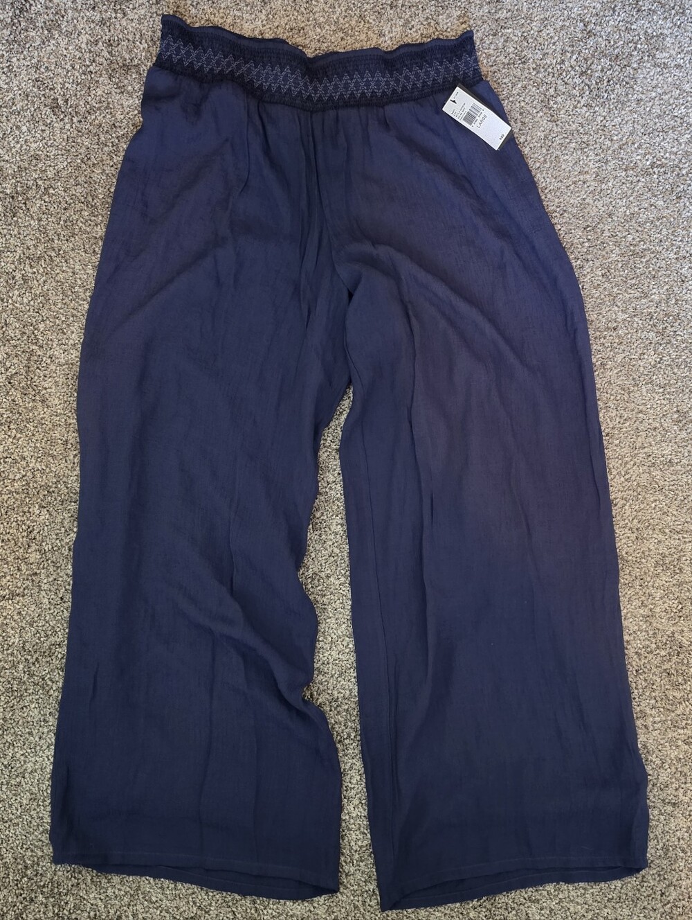 Alyx Brand New Womans Navy Blue Wide Leg Stretch Flowy Pants
